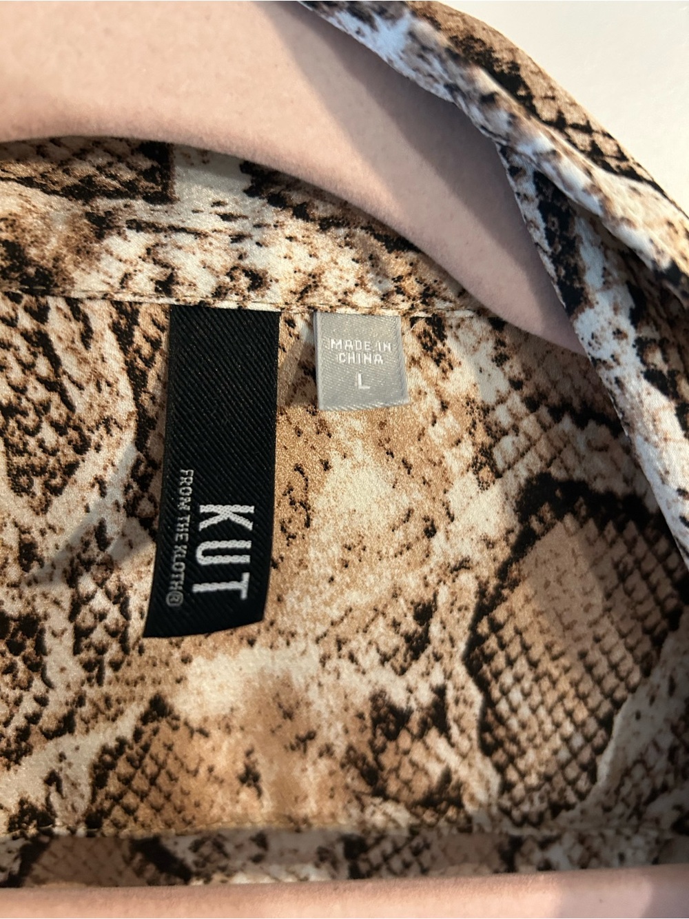 Kut from the Kloth Beige Snake-Print Tie-Front Blouse - Picture 4 of 4